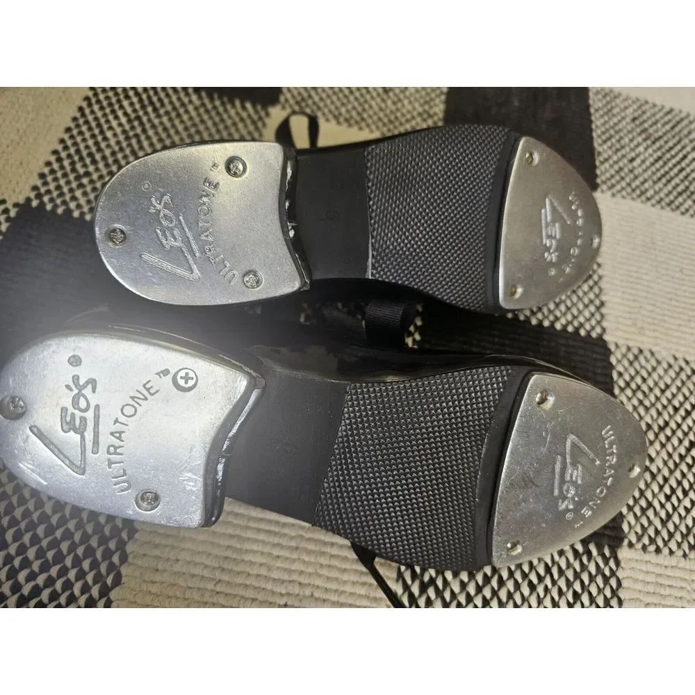 Leo‎ Child's Dance Tap Shoe Jr. Beats Black Dance Recital Girls Size 6